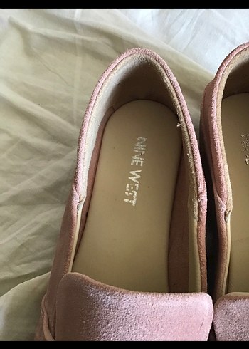 Nine West Bej Süet Kadın Topuklu Babet