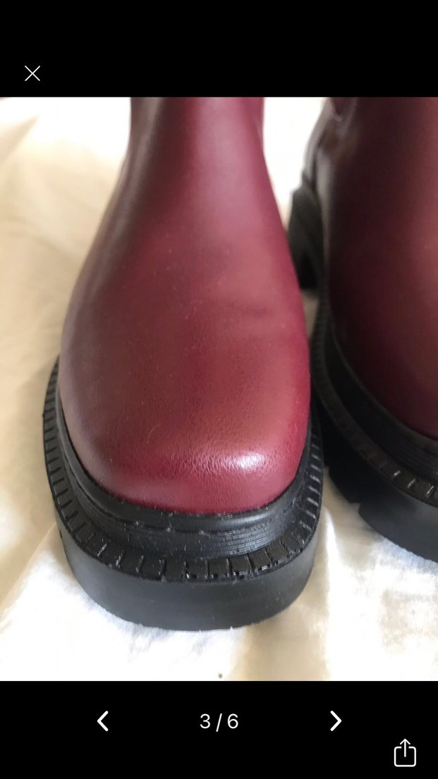 Bordo Deri Platform Topuklu Kadın Bot - Görsel 3