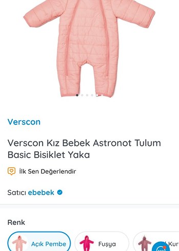 Pembe Fermuarlı Bebek Kız Kayak Tulumu - Görsel 8