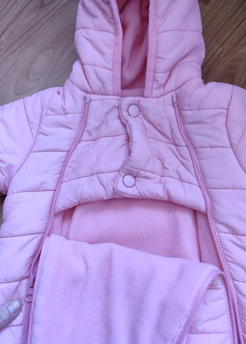 Pembe Fermuarlı Bebek Kız Kayak Tulumu - Görsel 4