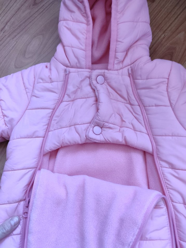 Pembe Fermuarlı Bebek Kız Kayak Tulumu - Görsel 4