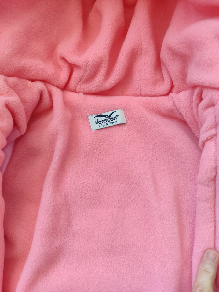 Pembe Fermuarlı Bebek Kız Kayak Tulumu - Görsel 3