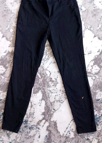 Siyah Loose Fit Midi Kot Pantolon