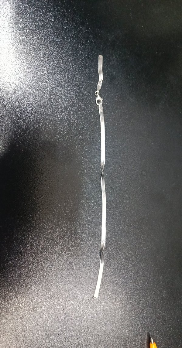 Yılan Desenli Zincir Detaylı Gri Bileklik italy 925 ayar - Görsel 2