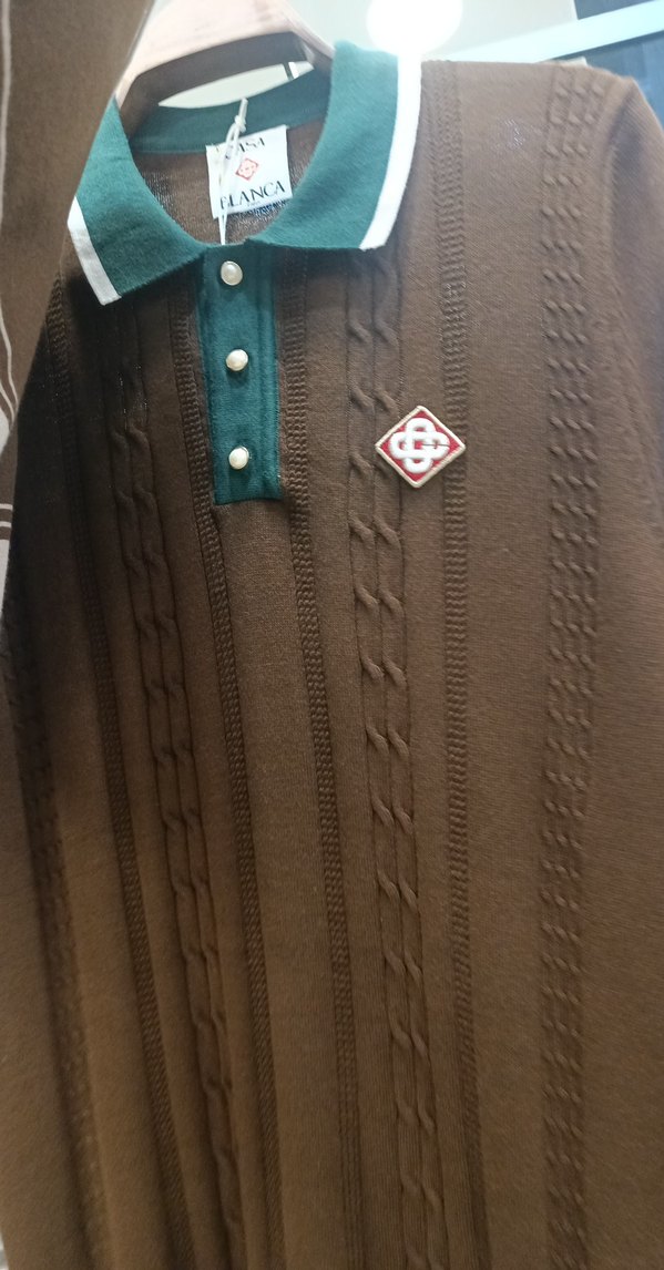 Yeşil Desenli Düğmeli Erkek Polo Tişört - Görsel 3