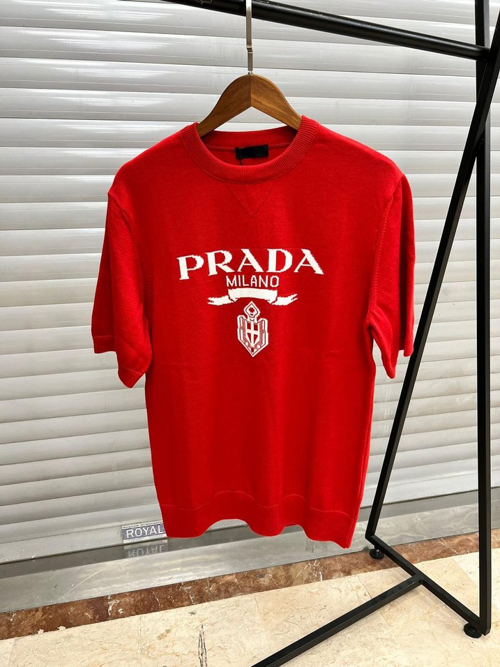 Prada Siyah Pamuklu Baskılı Erkek Tişört - Görsel 2