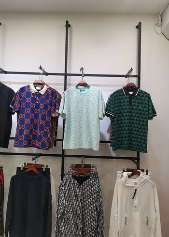 Pamuklu Örme Çok Renkli Erkek Tişört - Görsel 8