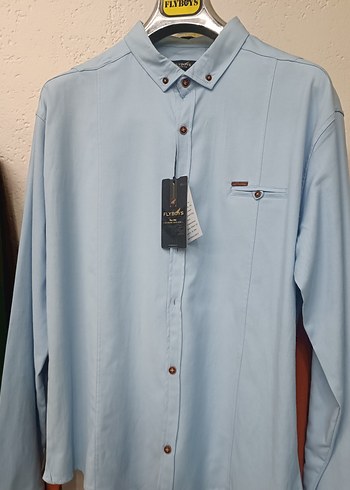 Düğmeli Uzun Kollu Erkek gömlek battal kesimde var - Görsel 2