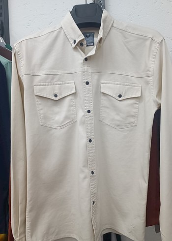 Erkek Haki Düğmeli Uzun Kollu Regular Fit Gömlek - Görsel 5