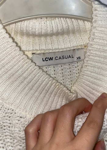 xs Beden Beyaz Örgü Kadın Triko Sweatshirt