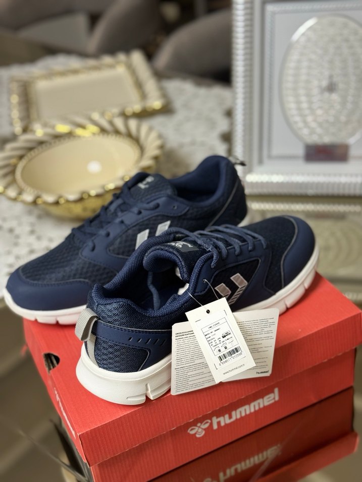 Mavi Gri Erkek Spor Ayakkabı Velcro Detaylı - Görsel 2