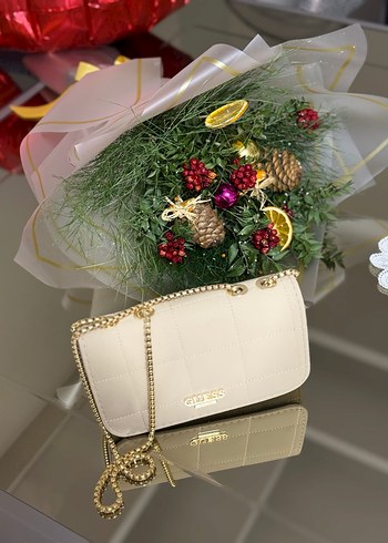 Guess Zincir Detaylı krem Deri Kadın Çanta - Görsel 2