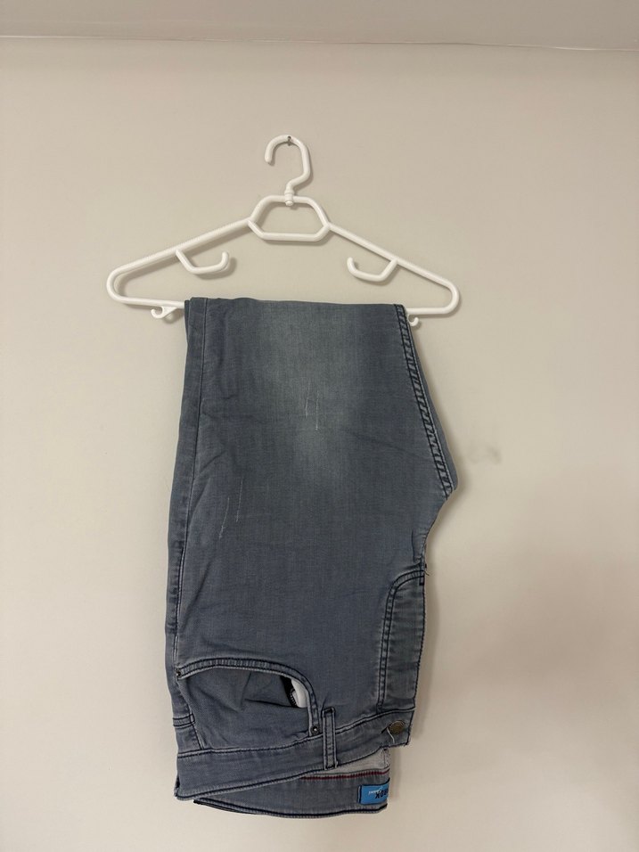 Gri Bol Kesim Midi Boy Kadın Kot Pantolon - Görsel 2