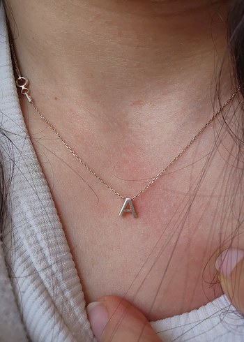Accessorize rose gold A harfi gümüş kolye