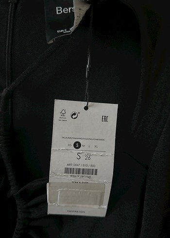 s Beden Bershka Uzun Kollu Siyah Drapeli Mini Elbise