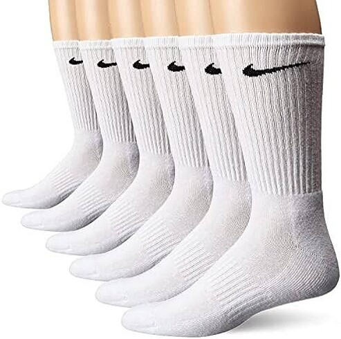 Nike 6 lı Beyaz M Beden Sporcu Çorabı