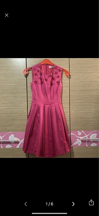 Pembe mini elbise