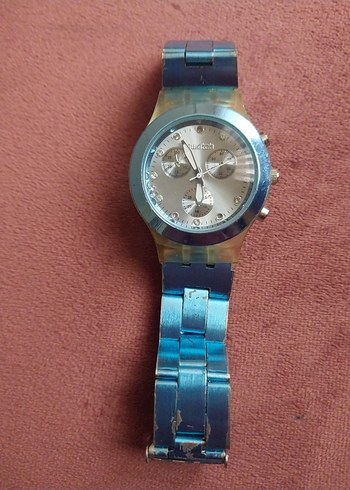 Swatch Parlak Mavi Kemerli Kadın Saati