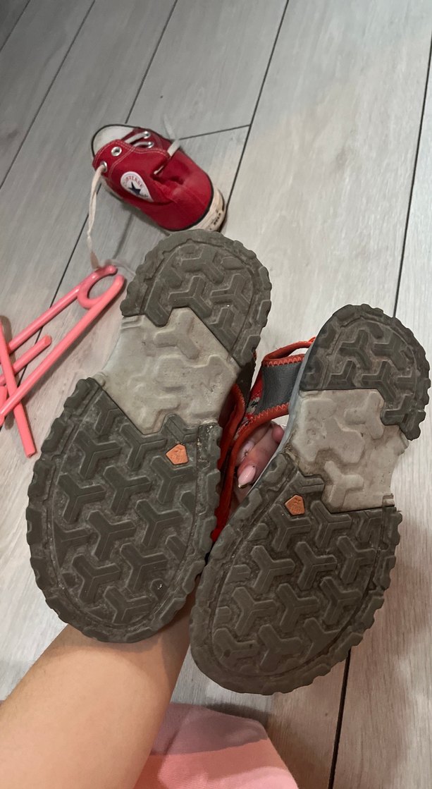 Erkek Spor Sandalet Kırmızı Yılan Desenli Velcro - Görsel 3