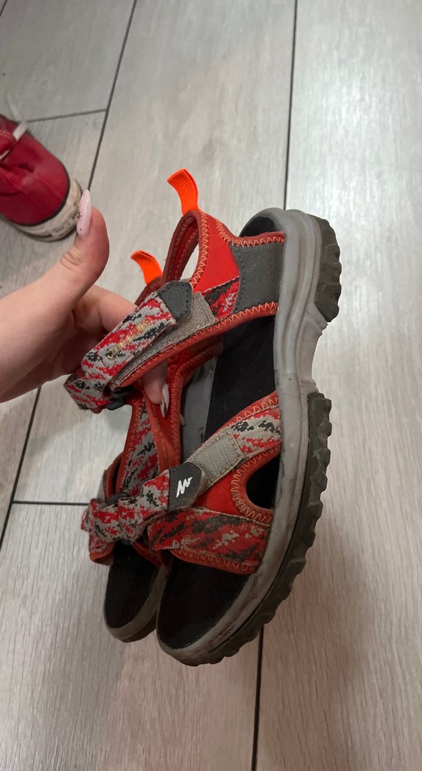 Erkek Spor Sandalet Kırmızı Yılan Desenli Velcro - Görsel 2