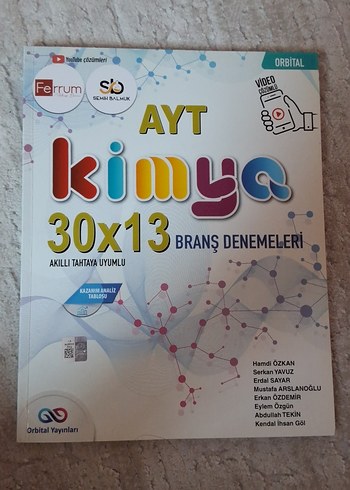 AYT Kimya Branş Denemeleri Orbital Yayınları