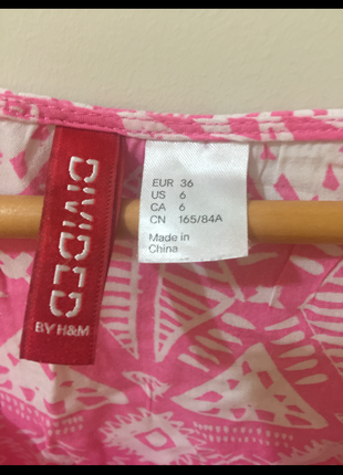 H&M Pembe uzerine beyaz desenli askili