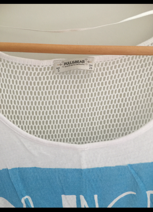 Pull and Bear Onu baskili arkasi fileli kolsuz tshirt