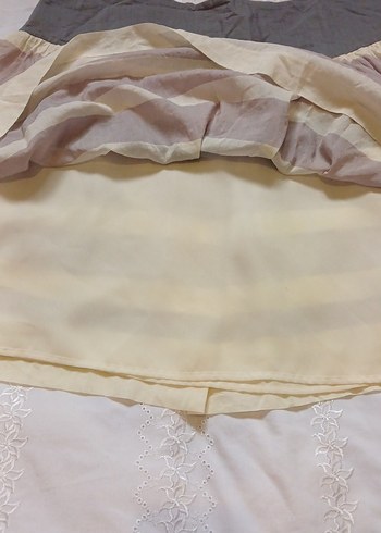 Bej Çizgili Etek - Görsel 2