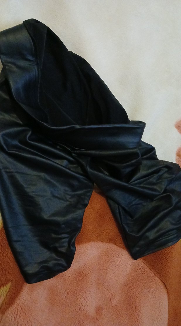 Siyah Deri Biker Midi Şort Kadın - Görsel 4