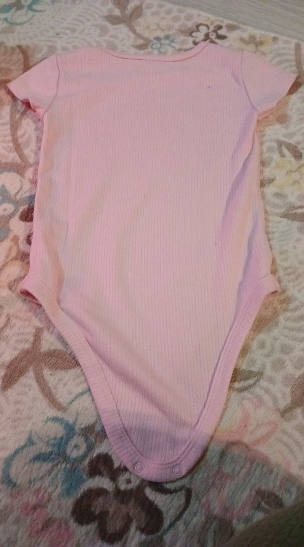 Düğmeli Kısa Kollu Pembe Bebek zıbın - Görsel 4