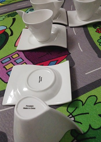 Beyaz Büyük Fincan ve Tabak Seti - Görsel 5