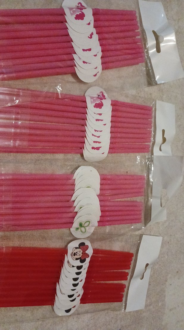 Renkli Pembe ve Kırmızı Parti ve doğum günü pipetleri - Görsel 2