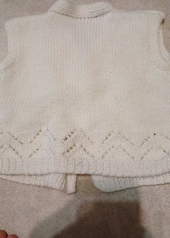 Beyaz el örmesi bebek yelek  kıza erkeğe olur - Görsel 4