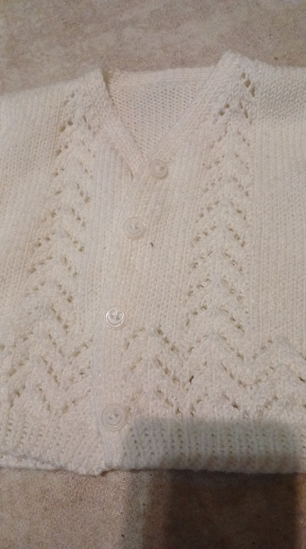 Beyaz el örmesi bebek yelek  kıza erkeğe olur - Görsel 2