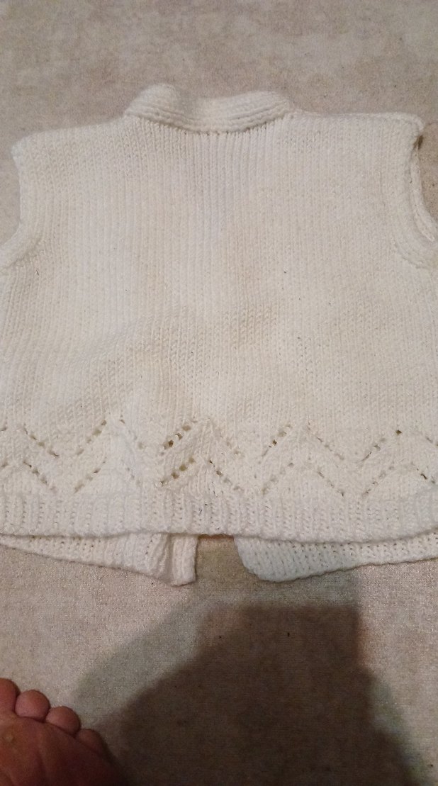 Beyaz el örmesi bebek yelek  kıza erkeğe olur - Görsel 4