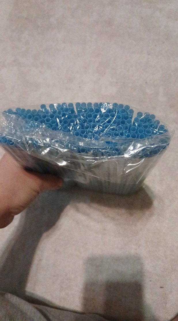 Pastel Mavi Parti Pipetleri 100 adet - Görsel 2