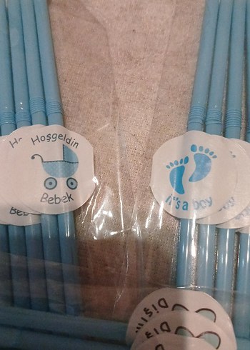 Pastel Mavi Parti Pipetleri 10 lu paket toplam 30 adet - Görsel 4