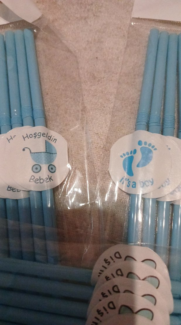 Pastel Mavi Parti Pipetleri 10 lu paket toplam 30 adet - Görsel 4