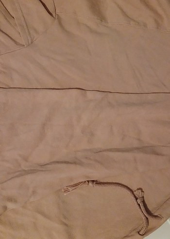 l Beden camel Renk Bej kapüşonlu kadın sweatshirtü
