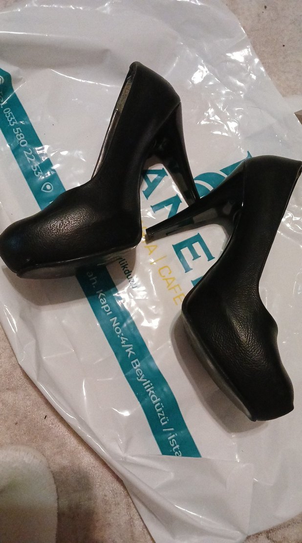 Siyah Topuklu platform Kadın Ayakkabı - Görsel 4