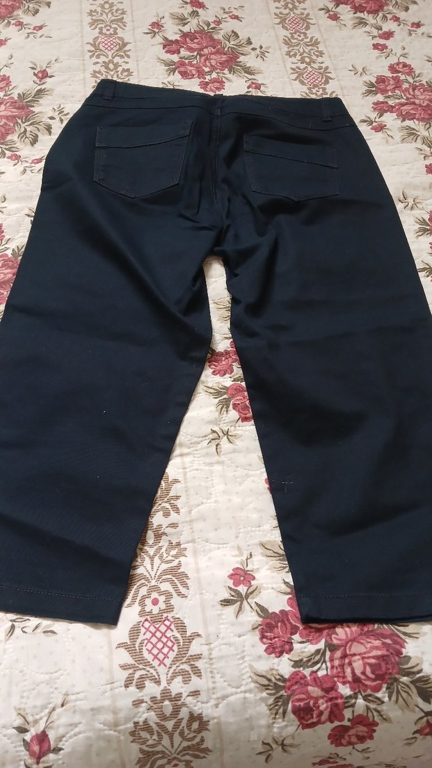 Kadin  lacivert ince ketenPantolon - Görsel 4