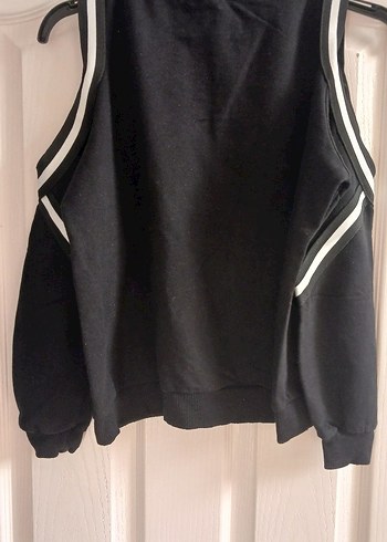 Siyah Kesik Detaylı Uzun Kollu Sweatshirt - Görsel 4