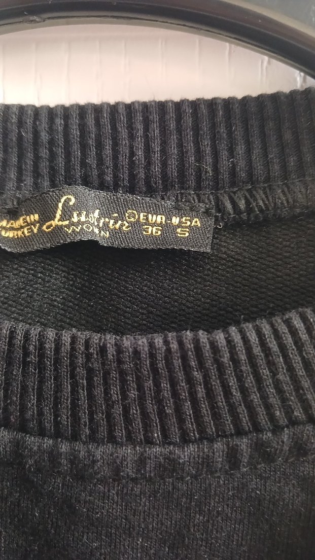 Siyah Kesik Detaylı Uzun Kollu Sweatshirt - Görsel 5