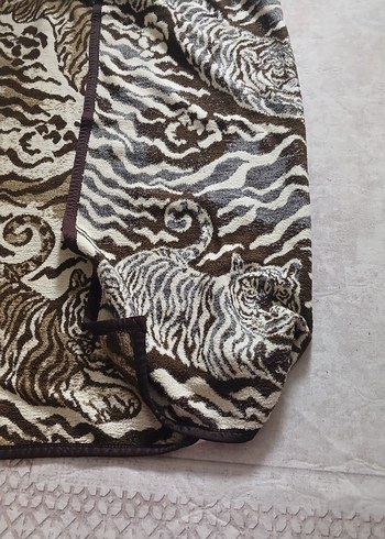 Bohem Tarzı Kahverengi Leopar  Desenli battaniye - Görsel 4