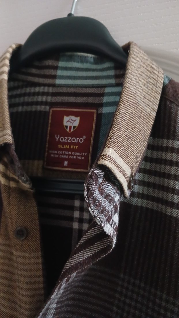 Düğmeli Uzun Kollu Pamuklu kışlık  Erkek Gömlek - Görsel 4