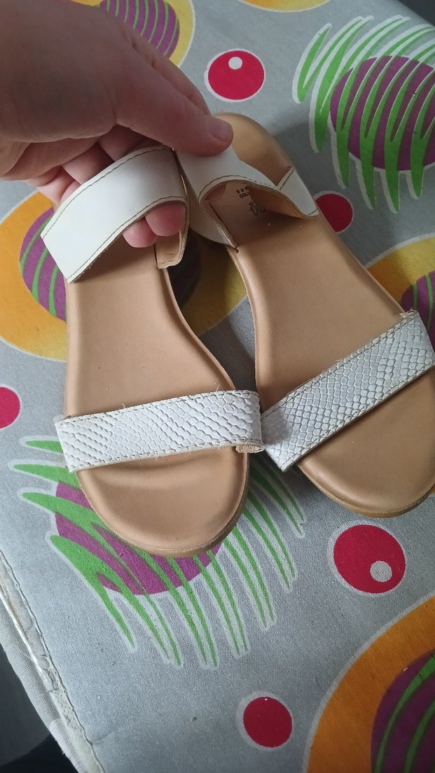 Beyaz Yılan Desenli Dolgu Topuklu Kadın terlik - Görsel 3