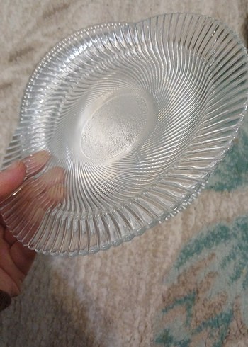 Vintage Tarzda Şeffaf Cam Tabak Seti tatlı tabağı 7 adet - Görsel 5