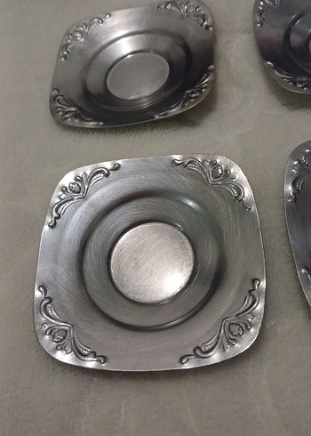 nostaljik çay bardağı altlığı metal 5 adet - Görsel 3