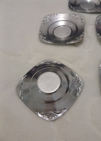nostaljik çay bardağı altlığı metal 5 adet - Görsel 4