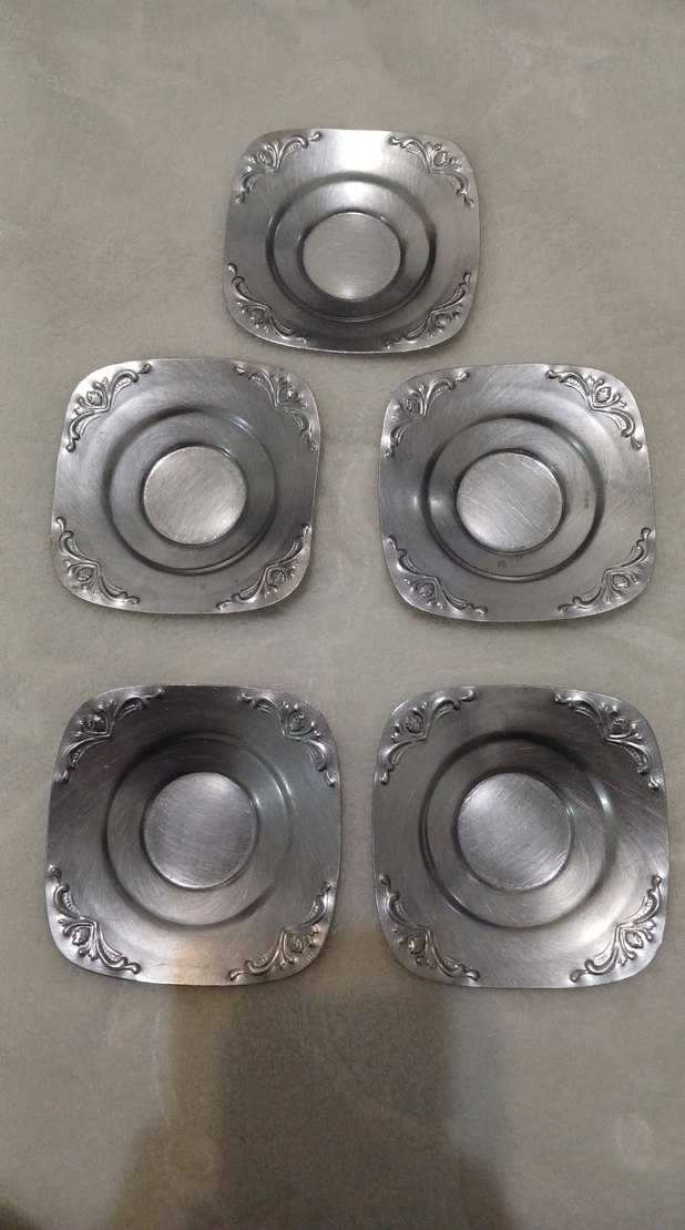 nostaljik çay bardağı altlığı metal 5 adet - Görsel 2